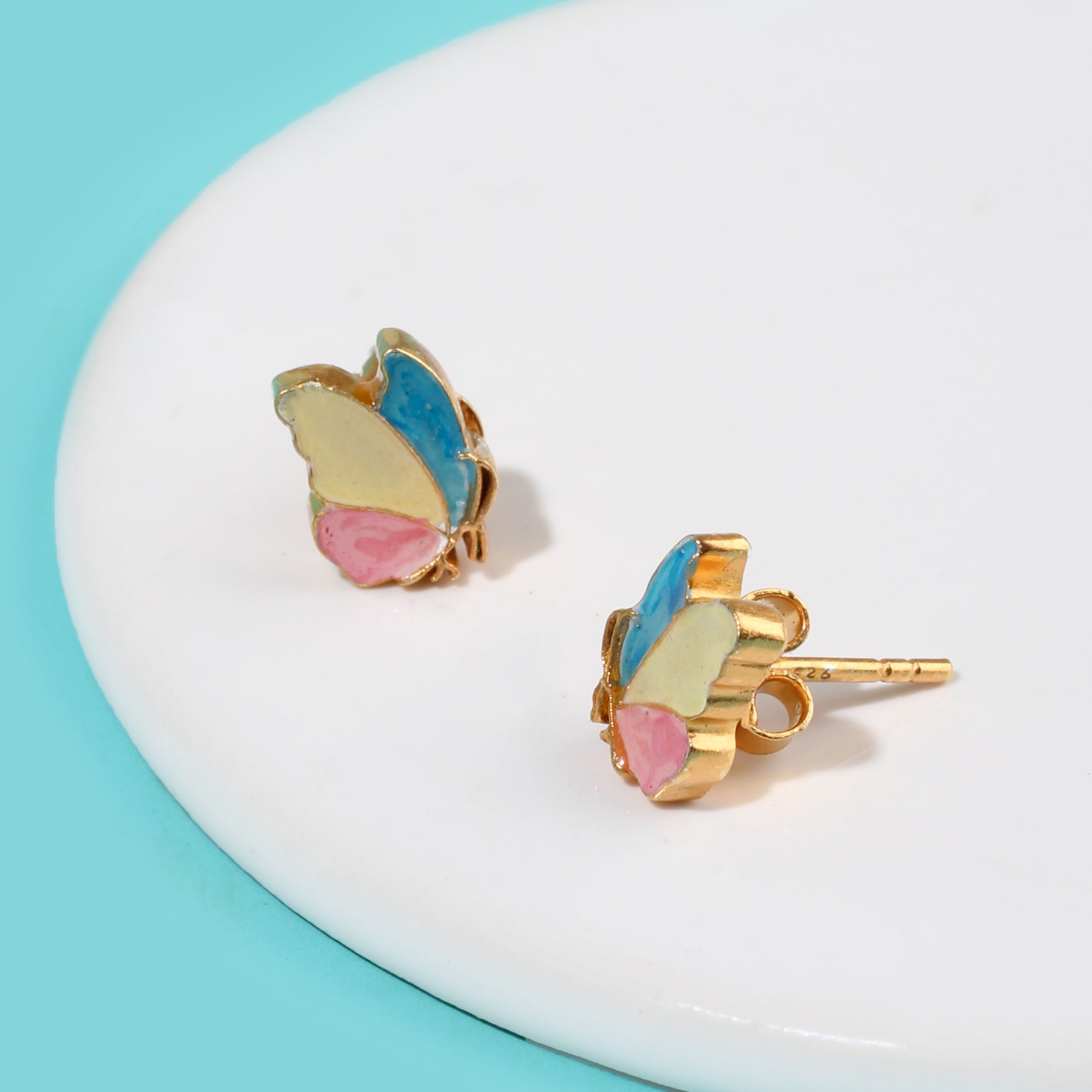 Elegante Kids Coloured Butterfly Earrings