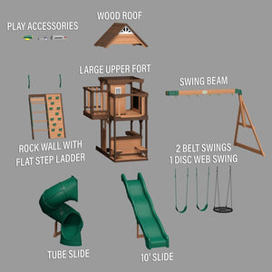 BYD Cedar Cove Swing Set - Kids Activity & Play Equipment