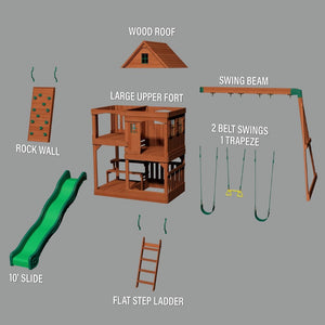BYD Hill Crest Play Tower (incl. swings) - Kids Activity & Play Equipment