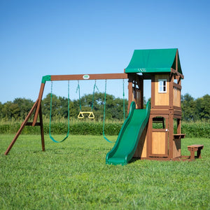 BYD Lakewood Play Tower with Swings and Slide - Kids Activity & Play Equipment