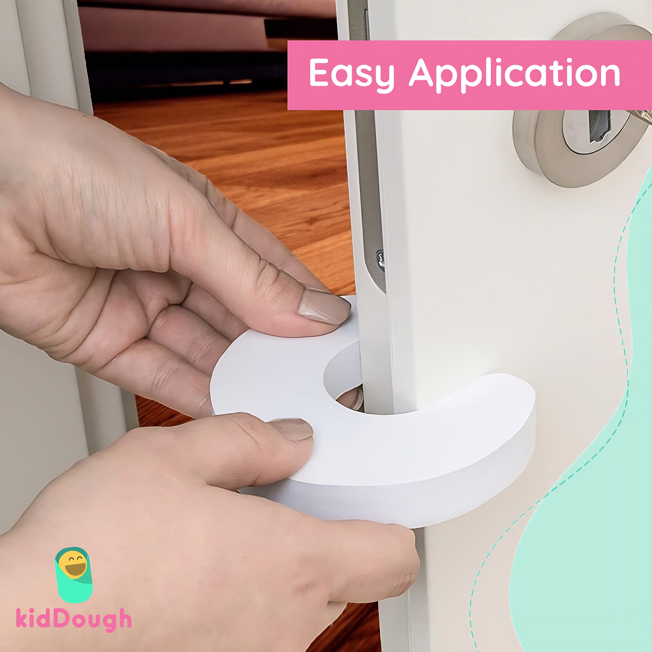 KidDough Baby Proofing Finger Pinch Door Guard for Kids Safety- 6 White C-Shape