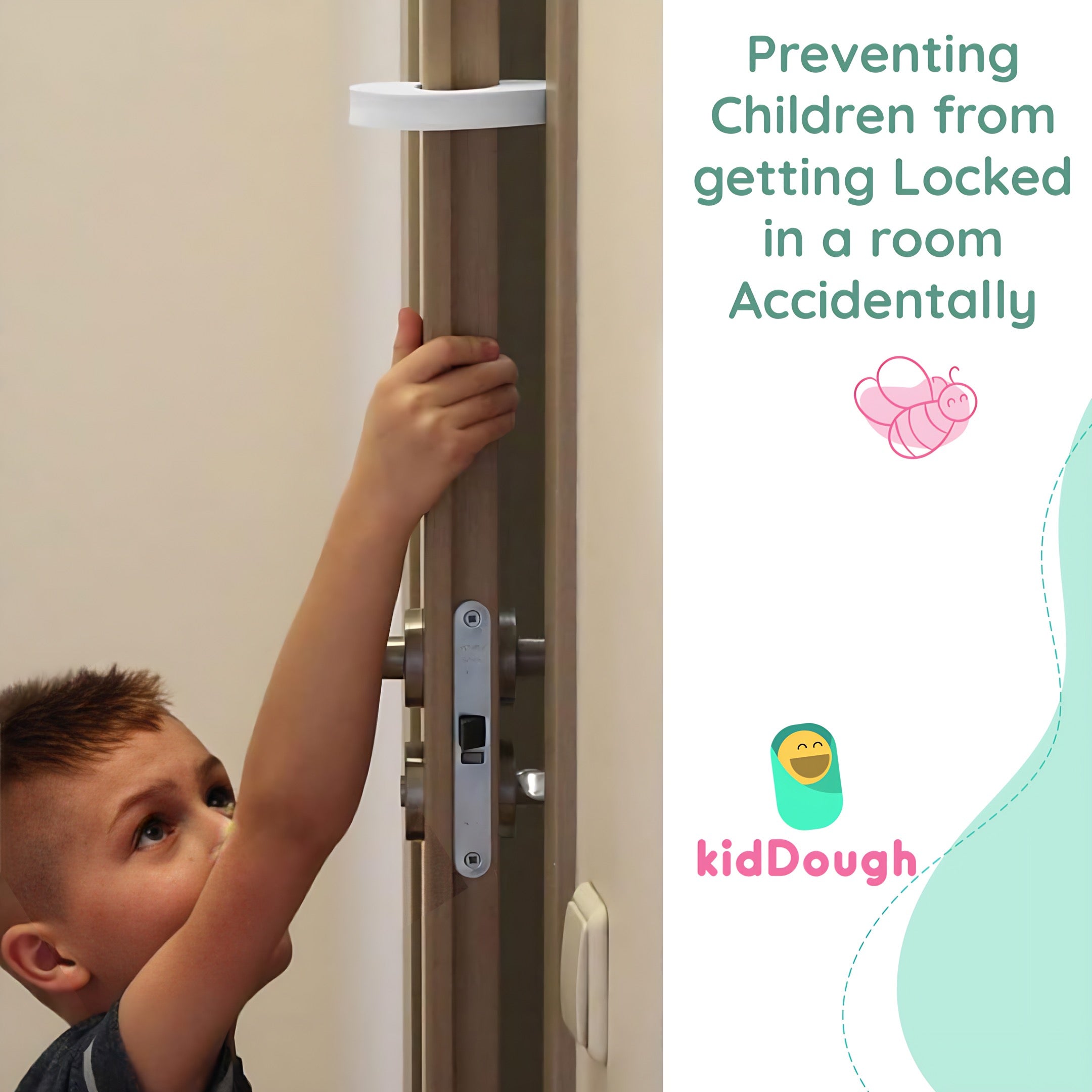 KidDough Baby Proofing Finger Pinch Door Guard for Kids Safety- 4 White C-Shape