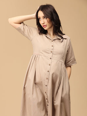 Caf√© Chic Khadi Maternity and Nursing Dress - DRS - SK - CFCKH - S