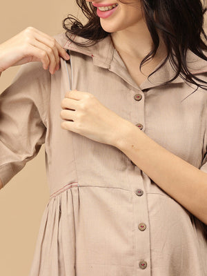 Caf√© Chic Khadi Maternity and Nursing Dress - DRS - SK - CFCKH - S