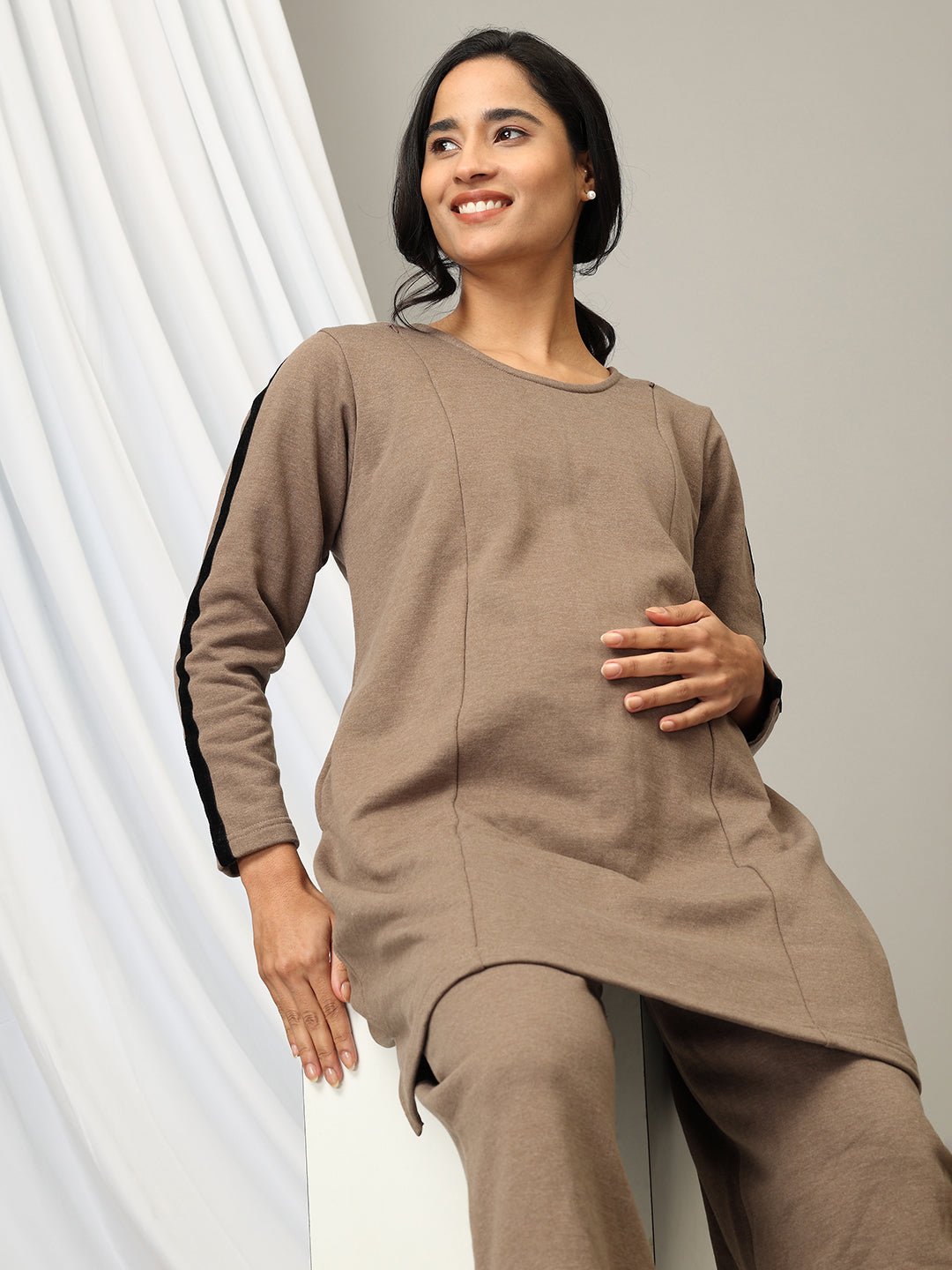 Caffè Mocha Maternity and Nursing Loungewear Set - NW - SD - CAFMO - S