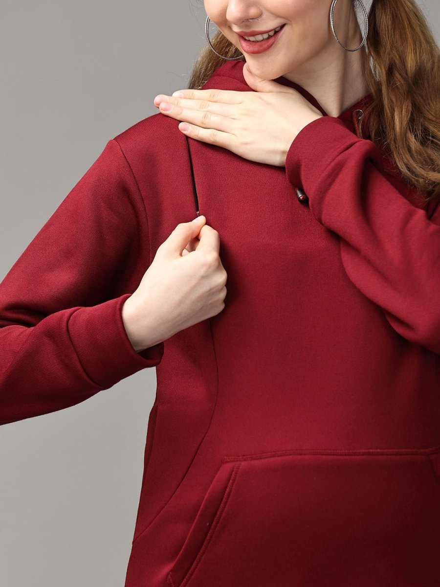 Can't Beet Me! Maternity And Nursing Hoodie Pajama Loungewear Set - MWW-SD-MRNP-S