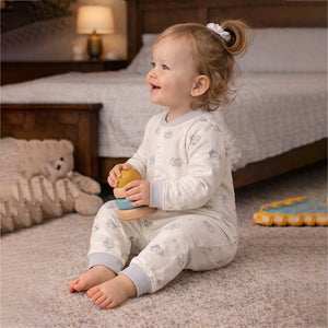 Cap Elephants, Full Sleeves Jumpsuit Romper for Tiny Toddlers - 3 - 6 Months Kids Clothing