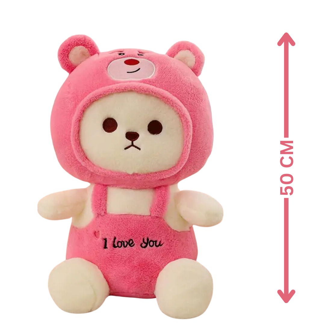 CuddleNest  Teddy Bear with Cap - 'I Love You' Plush Toy for Kids | Adorable & Soft Teddy for Boys and Girls for Any Occasion