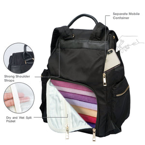 Caramello Bliss Diaper Bag - Black - Diaper Bags