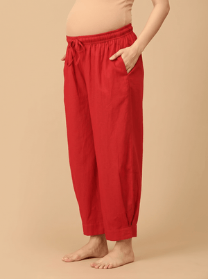 Carmine Maroonscape Maternity Lounge Pants - Maroon Maternity Bottoms