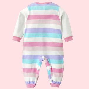 Carrot Rabbit theme full sleeves jumpsuit Romper for tiny toddlers - 6 - 12 Months Kids Clothing