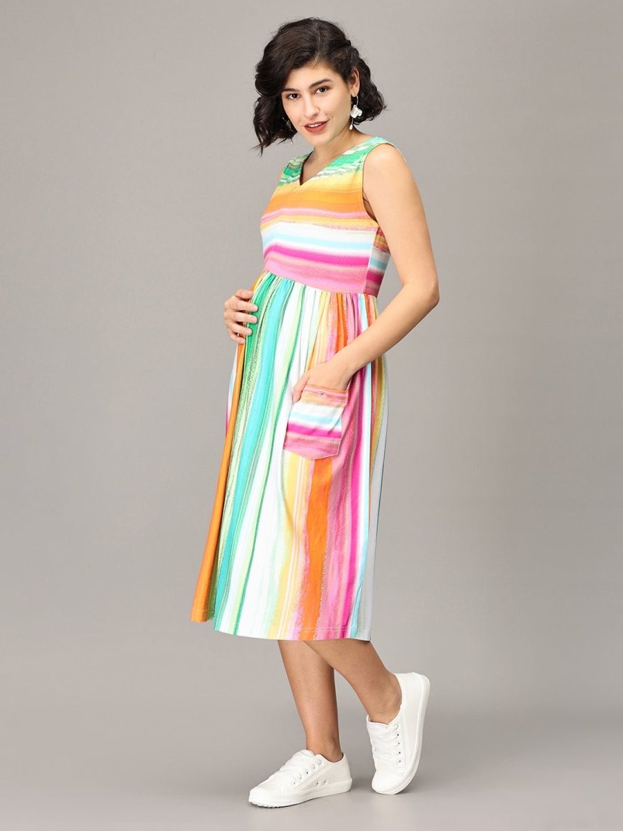 Cassata Maternity And Nursing Dress - DRS-SD-MLC-M