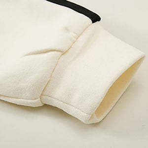 Casual Cream & Black Big Heart 2Pcs Track Suit Set For Kids & Tweens - 4 - 5 Years Kids Clothing