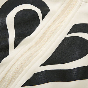 Casual Cream & Black Big Heart 2Pcs Track Suit Set For Kids & Tweens - 4 - 5 Years Kids Clothing