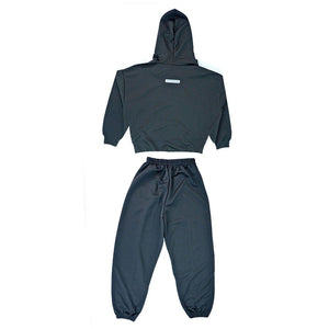 Casual Smiley Black & White Stripes 2Pcs Track Suit Set For Kids & Tweens - 5 - 6 Years Kids Clothing