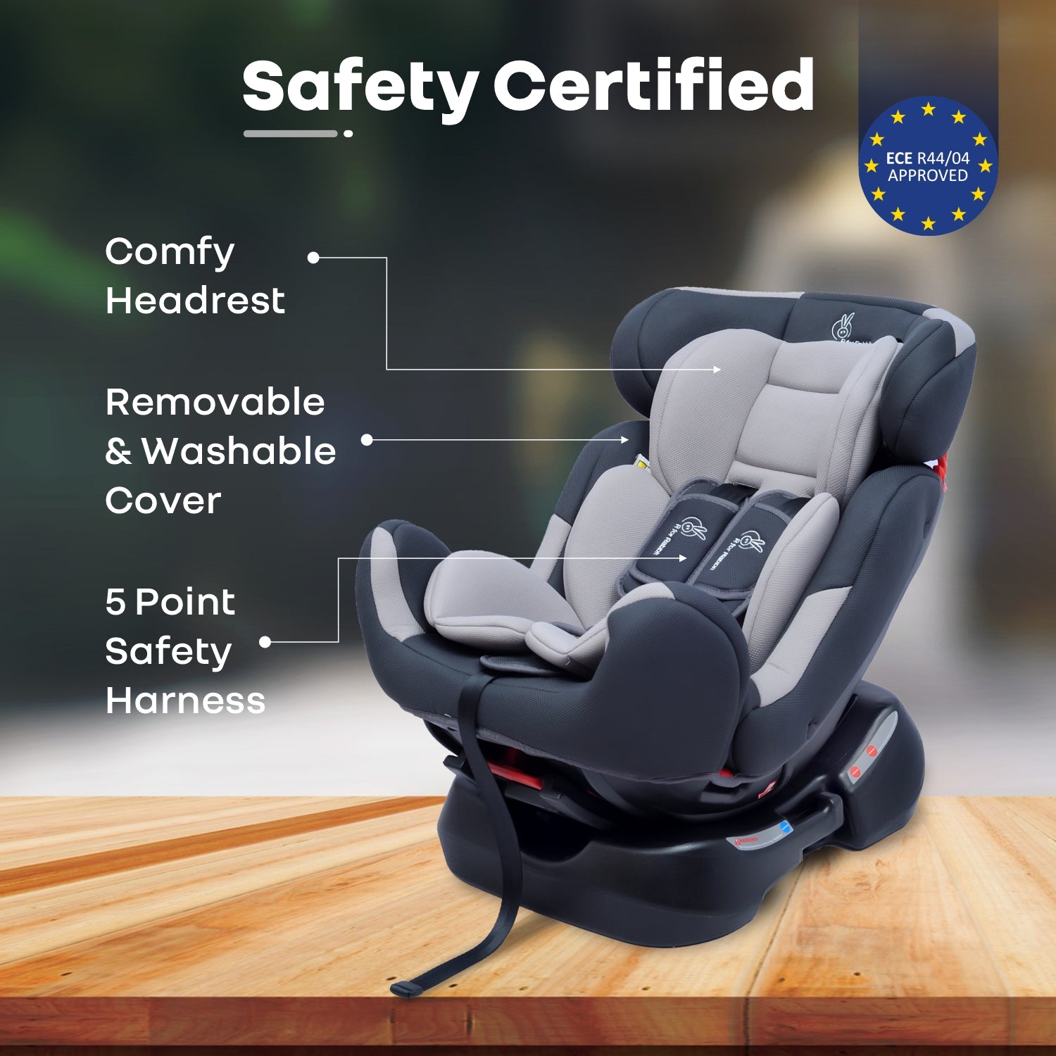 R for Rabbit Convertible Baby Car Seat Jack N Jill Gran- Grey