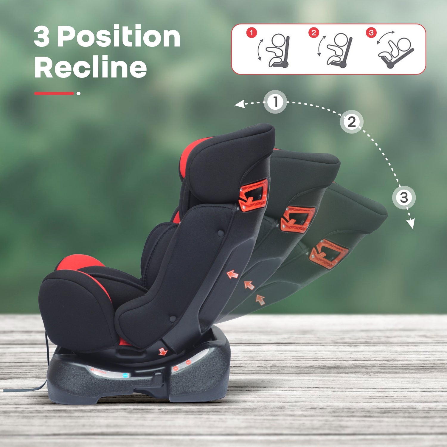 R for Rabbit Convertible Baby Car Seat Jack N Jill Grand- Red Black