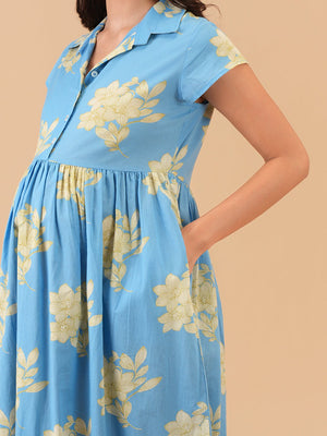 Celeste Pastels Maternity and Nursing Dress - S Maternity Casual Dress