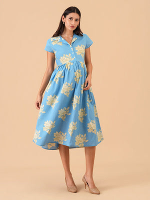 Celeste Pastels Maternity and Nursing Dress - S Maternity Casual Dress
