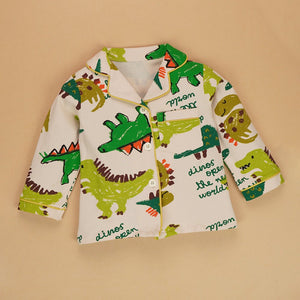 Chalk paint Dino soft Cotton Kids Nightsuit - 1 - 2 Years Nightsuits