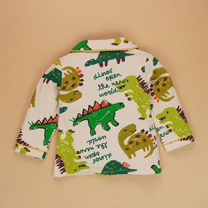 Chalk paint Dino soft Cotton Kids Nightsuit - 1 - 2 Years Nightsuits