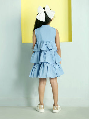 Chambray Blue Girls Casual Dress