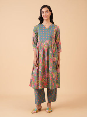 Chandrika Maternity and Nursing Kurta Set With Dupatta - S Maternity Ethnic Set