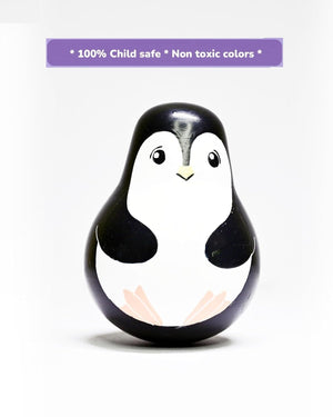 Channapatna Toys Wooden Penguin Roly Poly Toy | The Mom Store - Baby & Toddler