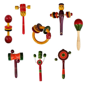 Channapatna Wooden Baby Rattles Set | The Mom Store - Baby Gift Sets