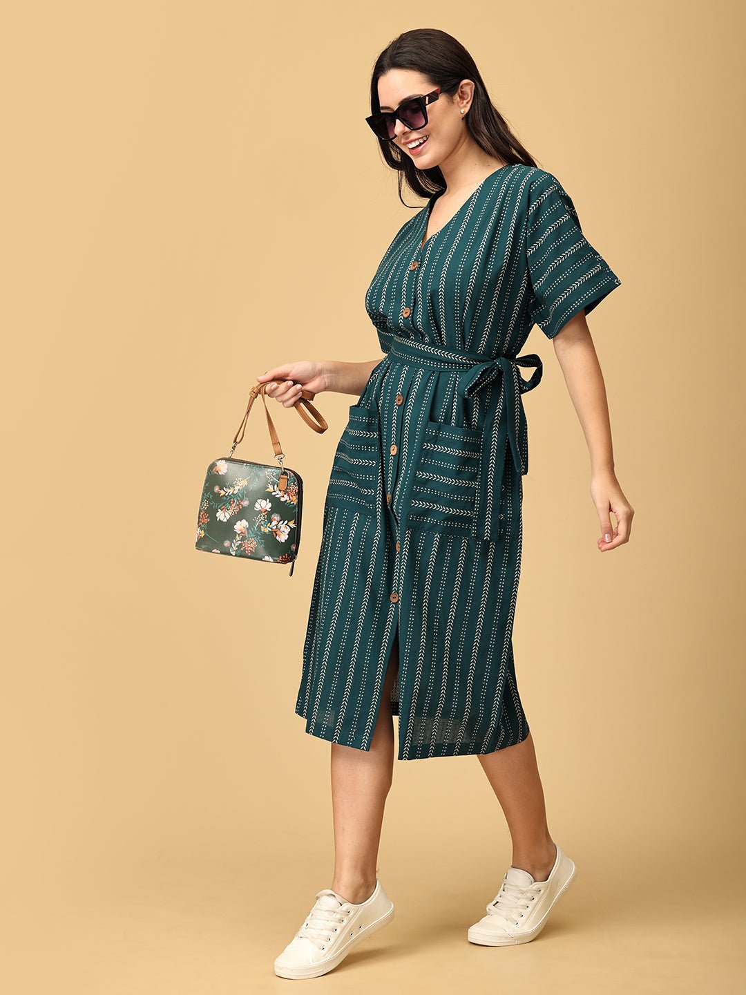Chartreuse Chic Women's Handloom Dress - WDRS - SK - CHTC - XS