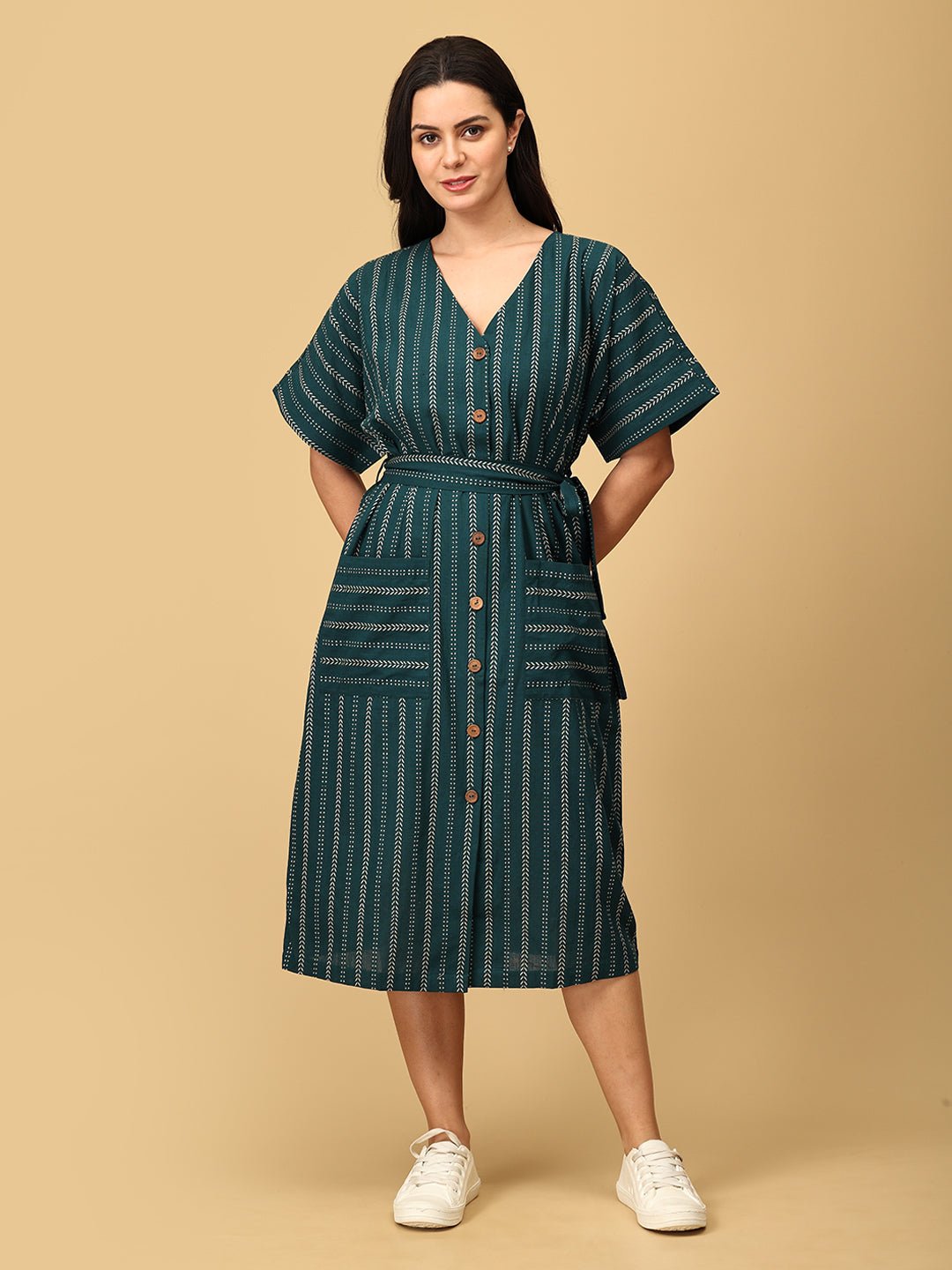 Chartreuse Chic Women's Handloom Dress - WDRS - SK - CHTC - XS