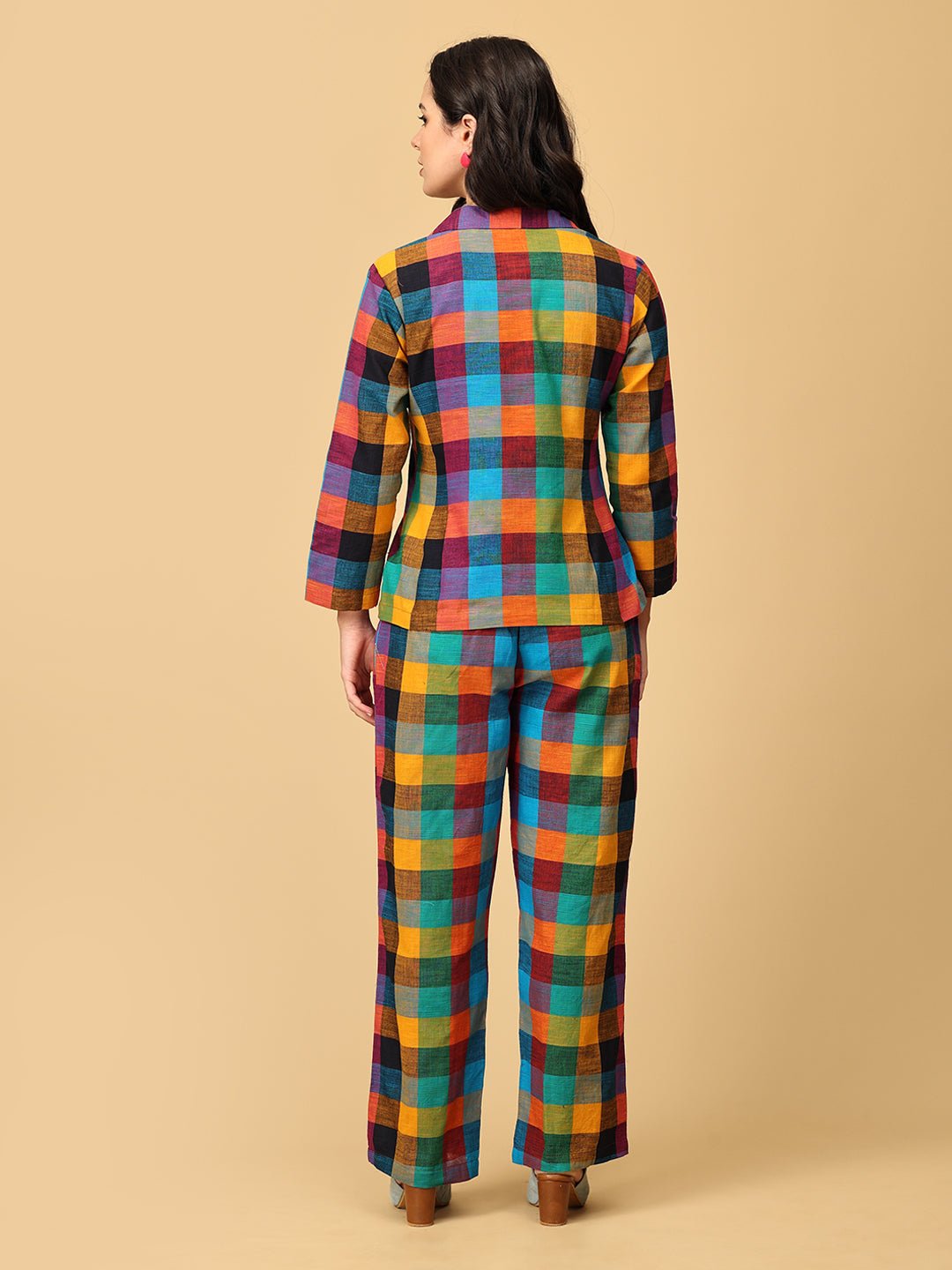 Checkmate Chic Women's Trouser and Jacket Set - WES - SK - CHKM - S