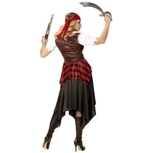 Checks Top & Skirt Pirate Adult Halloween Costume Fancy Dress Up - M Halloween