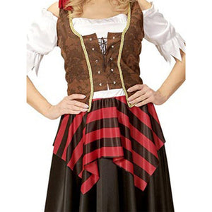 Checks Top & Skirt Pirate Adult Halloween Costume Fancy Dress Up - M Halloween