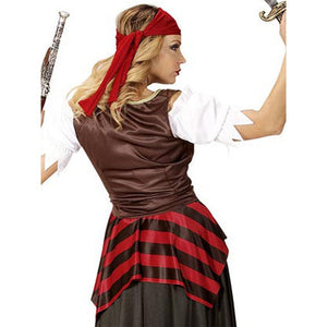 Checks Top & Skirt Pirate Adult Halloween Costume Fancy Dress Up - M Halloween