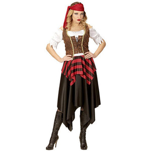 Checks Top & Skirt Pirate Adult Halloween Costume Fancy Dress Up - M Halloween