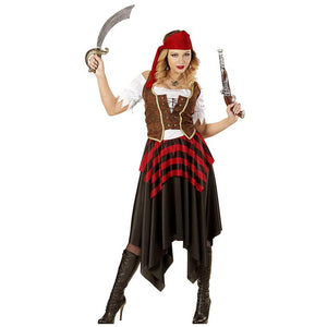 Checks Top & Skirt Pirate Adult Halloween Costume Fancy Dress Up - M Halloween