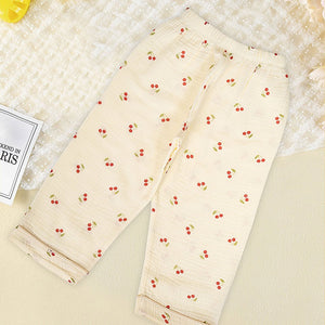 Cherry print soft Mulsin organic Cotton Kids Nightsuit - Little Surprise BoxCherry print soft Mulsin organic Cotton Kids Nightsuit