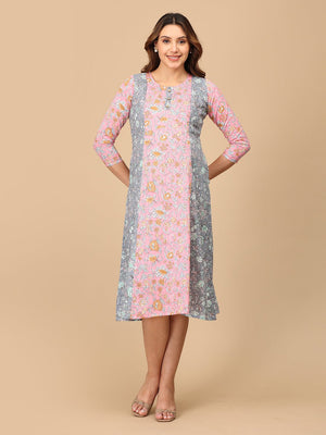 Chhaya Gulal Maternity and Nursing Kurti Dress - MEW - SF - CHYGL - S