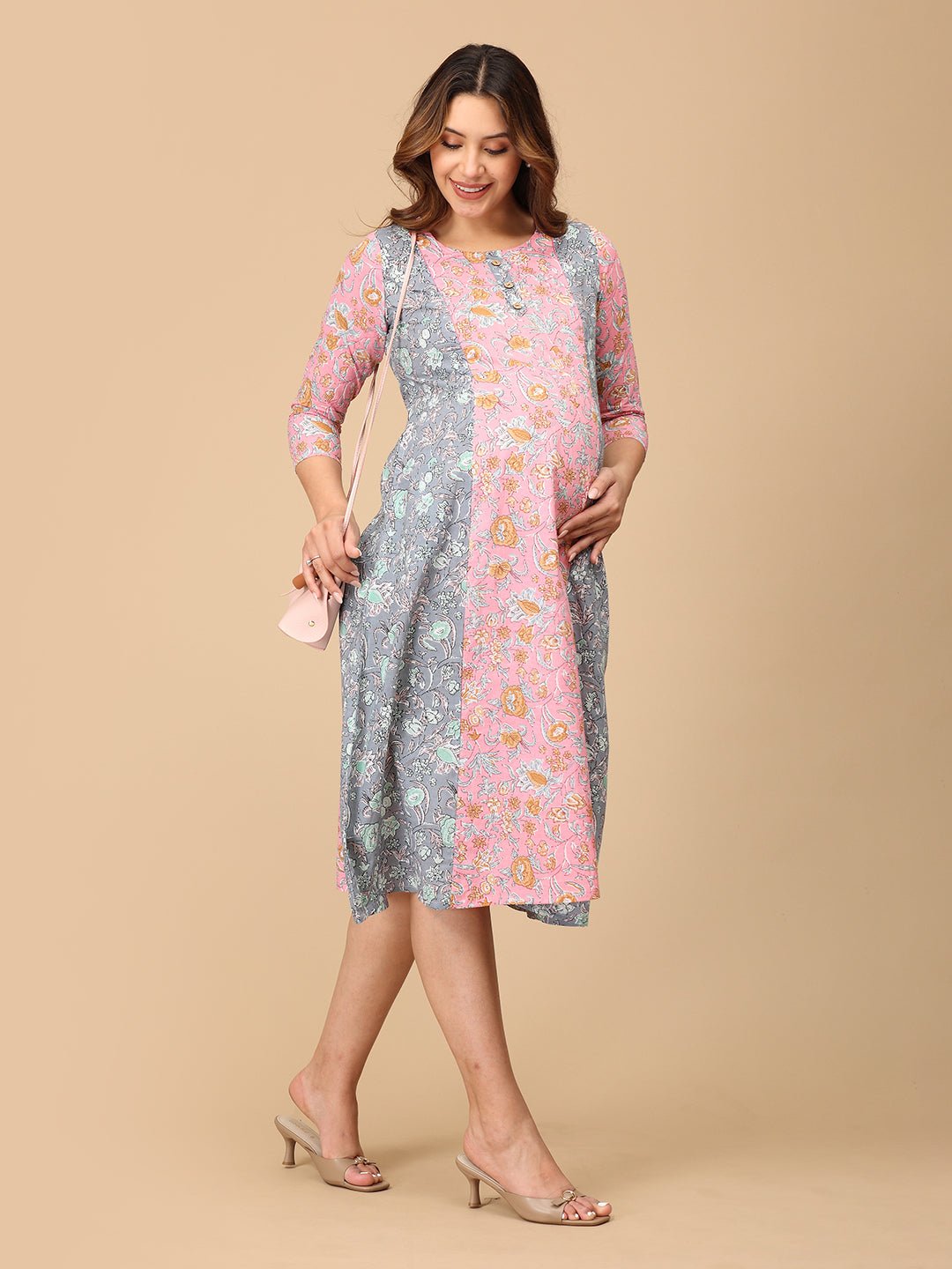 Chhaya Gulal Maternity and Nursing Kurti Dress - MEW - SF - CHYGL - S