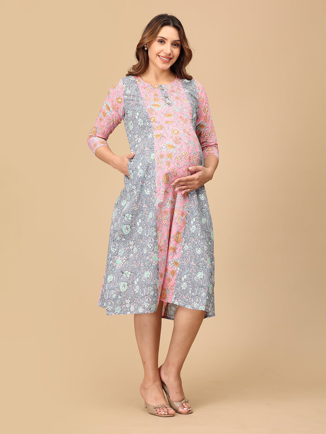 Chhaya Gulal Maternity and Nursing Kurti Dress - MEW - SF - CHYGL - S