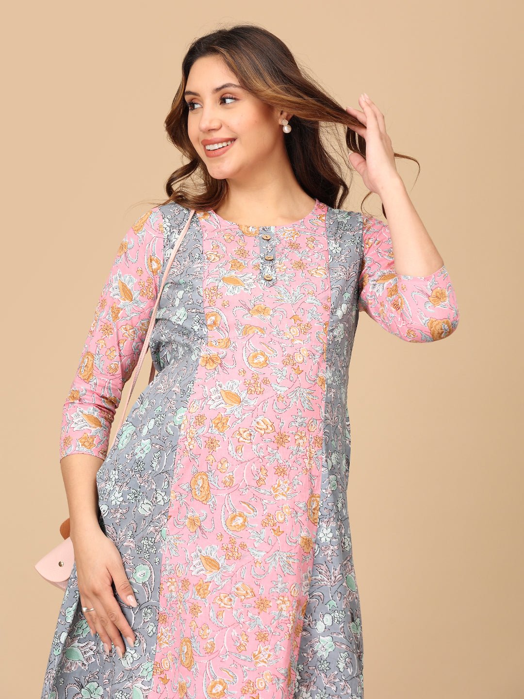 Chhaya Gulal Maternity and Nursing Kurti Dress - MEW - SF - CHYGL - S
