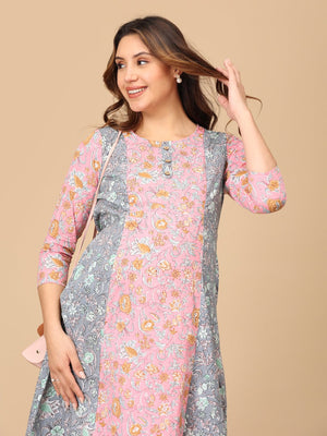 Chhaya Gulal Maternity and Nursing Kurti Dress - MEW - SF - CHYGL - S