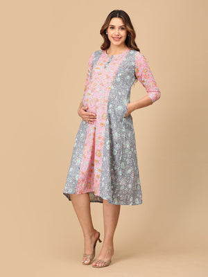 Chhaya Gulal Maternity and Nursing Kurti Dress - MEW - SF - CHYGL - S