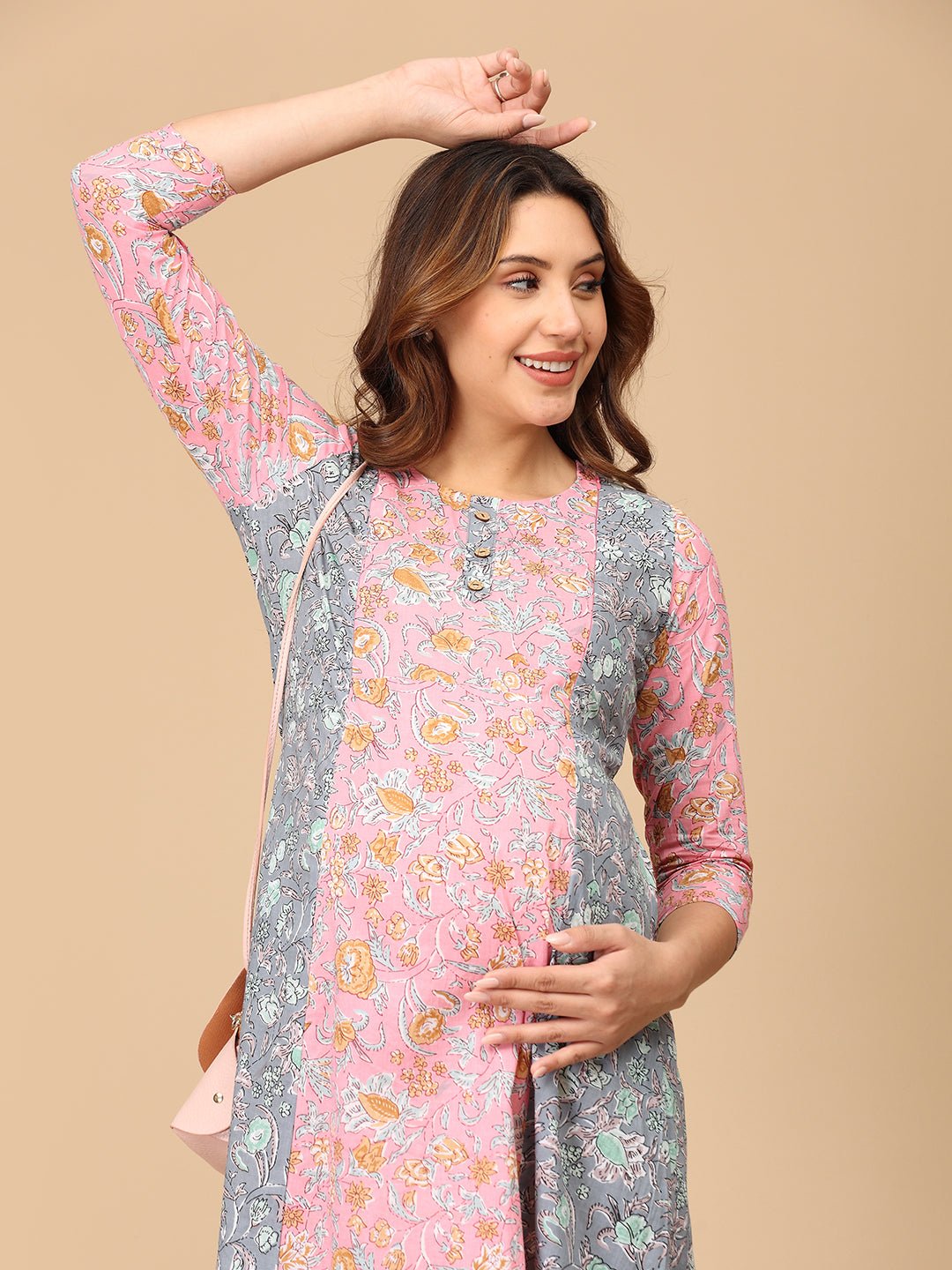 Chhaya Gulal Maternity and Nursing Kurti Dress - MEW - SF - CHYGL - S