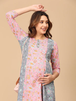 Chhaya Gulal Maternity and Nursing Kurti Dress - MEW - SF - CHYGL - S