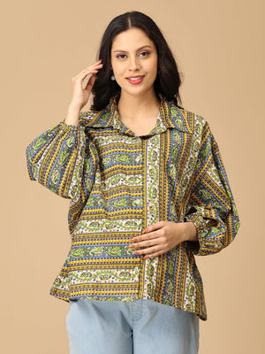 Chitrakriti Maternity and Nursing Oversized Shirt - MAT - SF - CTKRT - S