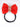 CHOKO Adjustable Bow Hair Band with Pearls and Silver Crystals - Red
