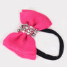 CHOKO Adjustable Bow Hair Band with Pearls and Silver Crystals - Pink - CHK203NBP