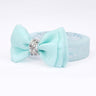 CHOKO Adjustable Lace Bow Hair Band with Pearls and Silver Crystals - Baby Blue - CHK203C